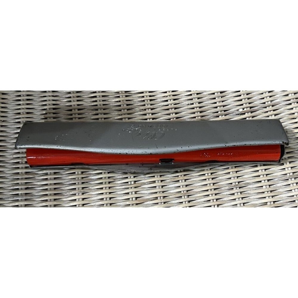 Vintage Clix 3 Hole Paper Punch Model #3 Made in USA New England Silver Red